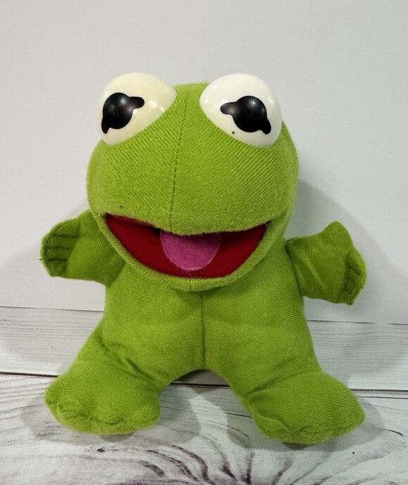 Vintage 1987 Jim Henson Associates Baby Kermit the Frog Plush Animal 7" - Picture 2 of 4